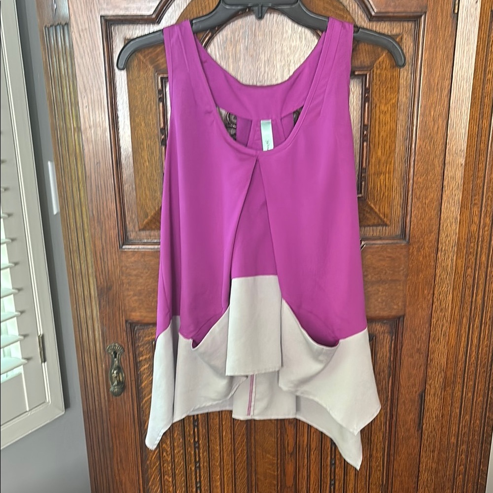 Ja Loux for Anthropologie Asymmetrical Flowy Racerback Tank Top Size Small